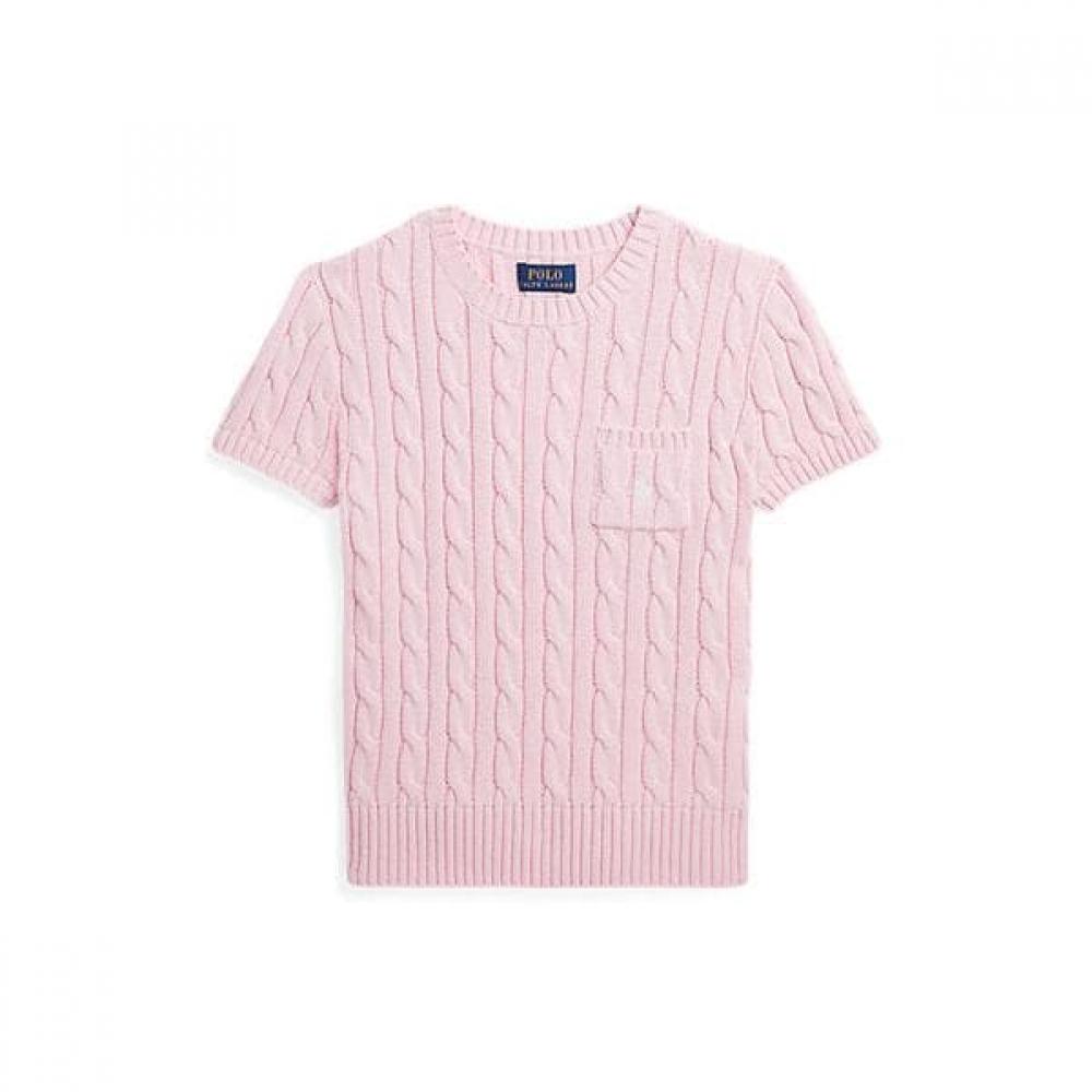 

Детский свитерок поло для девочек, вязаный косами, хлопковый, с коротким рукавом Cwposweg6820446650 S