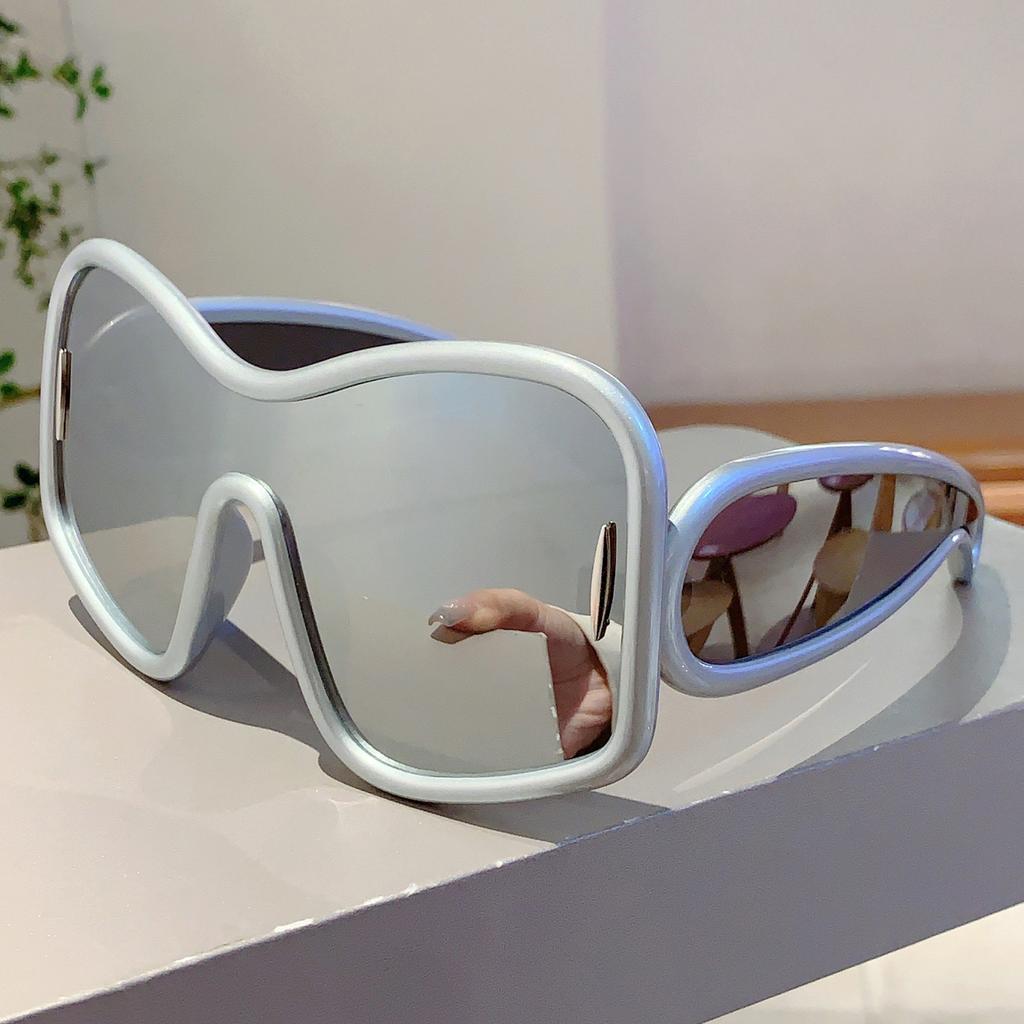 Trendy Square Designer Women's Shades Oversize Green Decoration Sunglasses Ins Brand Lady Sun Glasses for Driving Hiking