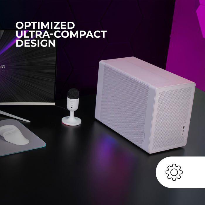 Mini Tower-kabinett - MARS GAMING - MC-XPRO - Hvit - Luftig design - Optimalisering av luftstrøm