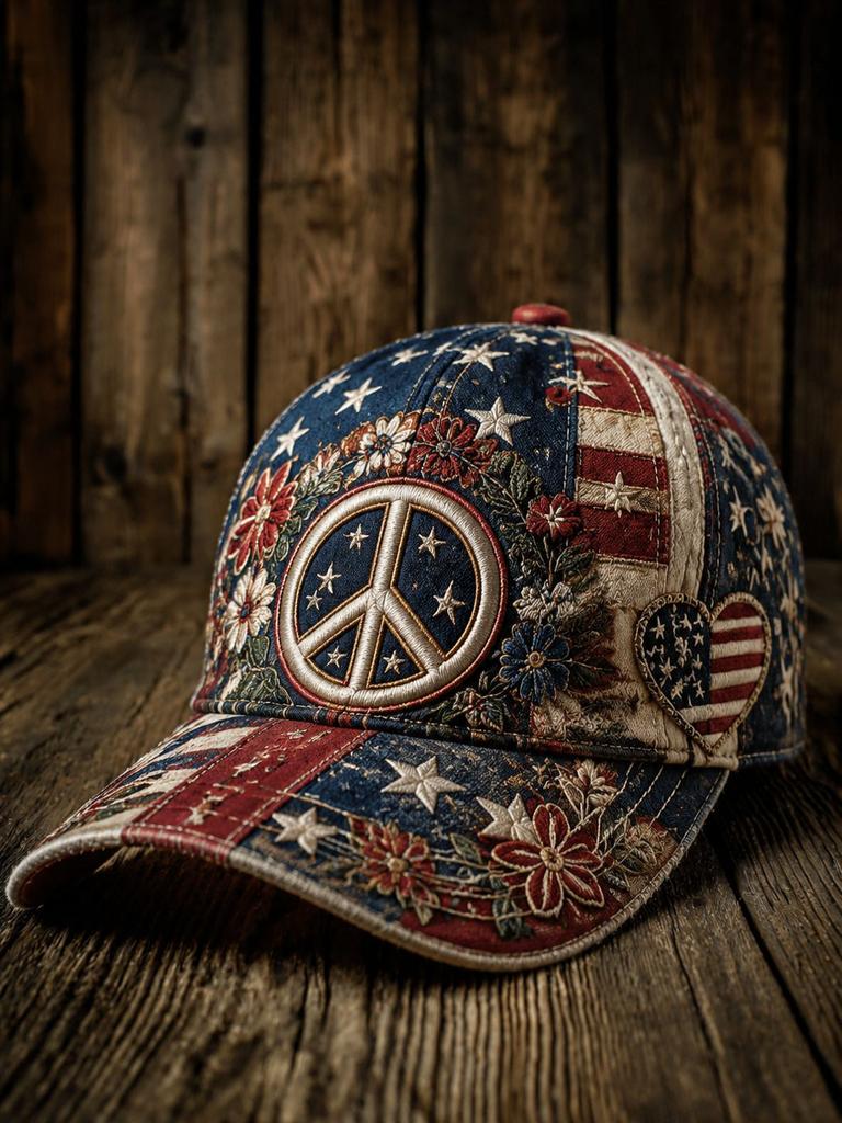 D Print Independence Day Commemorative Sunshade Baseball Cap Outdoor Cap Non-embroidered