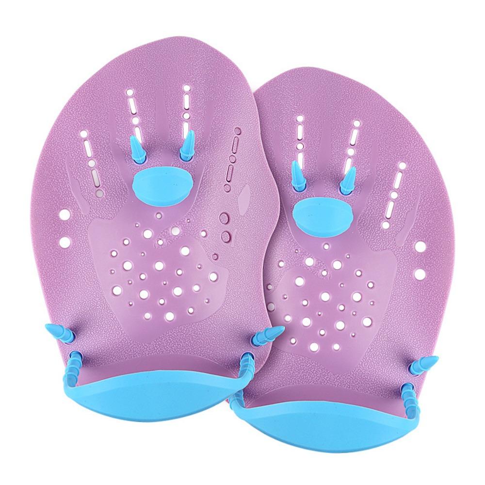 1pair Professional Swimming Hands Flippers Silicone Wear-resistant Hand Fins Flippers Adjustable Swim Hand Paddles Water Sports