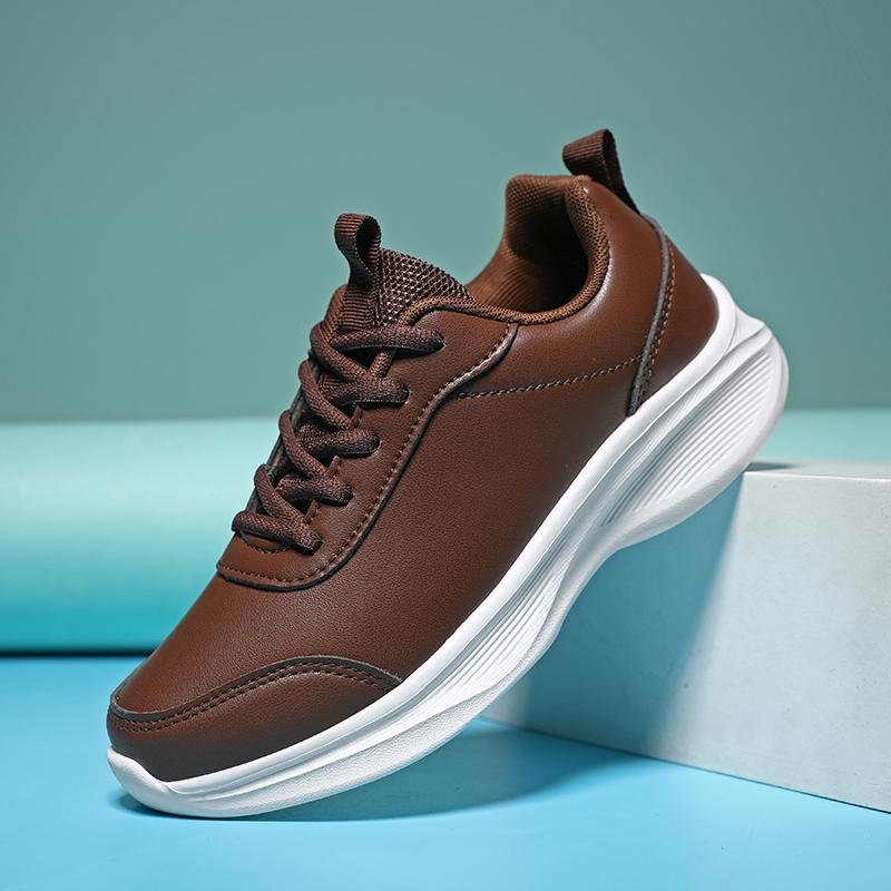 Soft-soled sports shoes autumn new leather waterproof casual running shoes lightweight shoes shock-absorbing running shoes