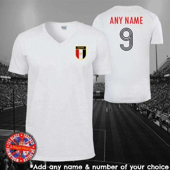 Egypt Inspired World Cup Retro Personalised Retro V-neck T-shirt, Football, Gift 2XL