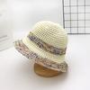 Ice Silk Knitted Woven Sunshade Hat for Women Summer Outdoor Travel Sunscreen Hat Hollow Breathable
