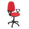 Chaise De Bureau Ergonomique PIQUERAS Y CRESPO Modèle 04CP - Rouge - Tissu - Mécanisme De Contact Permanent