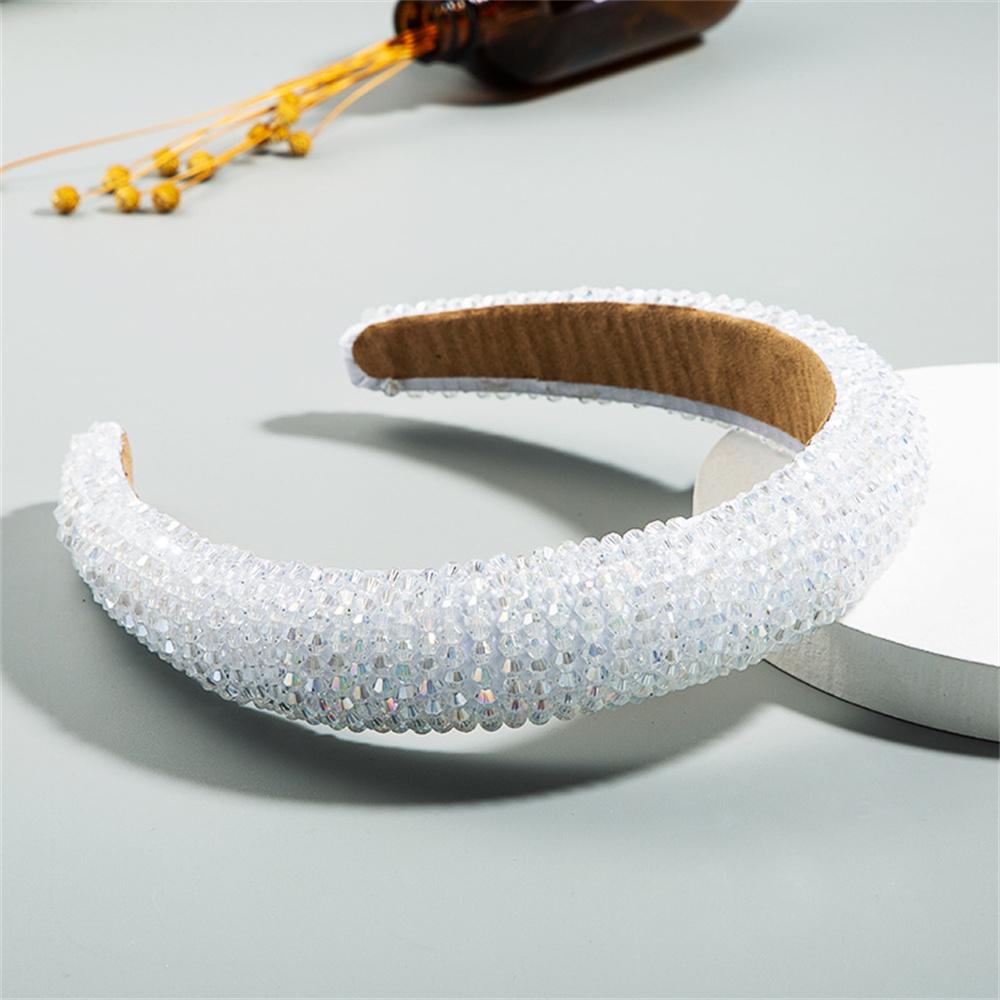 Solid Crystal Beads Hairbands For Women Girls Hair Hoop Headwear Fashion Clolorful Handmade Headbands Female Hair Bands