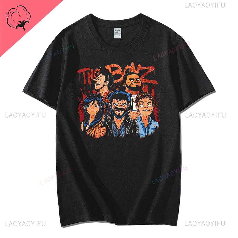 Vintage Music Band Gorillaz PUNK ROCK Printed T Shirt Men Women Summer 90s Oneck Cotton Short Sleeve Tshirts Y2K Clothing Tee