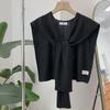 Korean Knitted Shawl Summer Air Conditioning Fake Collar Neck Guard Knit Thin Knotted Cape Shoulder Scarf For Women