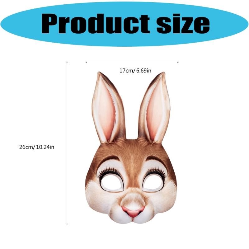 1/2/3dílná pohodlná přenosná EVA králičí maska na velikonoční večírky, maškarní plesy, měkké materiály, kreslený design, festivalová akce