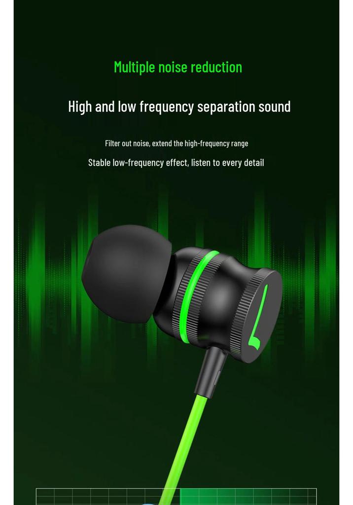 Type-C Elbow Noise-Cancelling Magnetic Earphones with Comfortable Long-Wear Design, Wired In-Ear Gaming Earbuds Y7