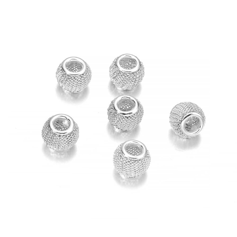 

10pcs/lot 10*12mm Round Ball Metal Big Hole Beads for DIY Necklace Charms Bracelet Jewerlry Findings Accessories 10x12mm
