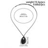 SHIXIN 4 Colors Trendy Wine Red Black Acrylic Long Pendant Necklace for Women Vintage Leather Rope Chain Sweater Chain Jewelry