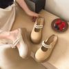 Inner height increase French shallow mouth flat sole shoes women's 2025 spring skirt wedge Mary Jane shoes