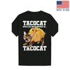 Men's Funny Taco Cat Spanish Wordplay T-Shirt - Tabby Cat & Taco Design with "TA