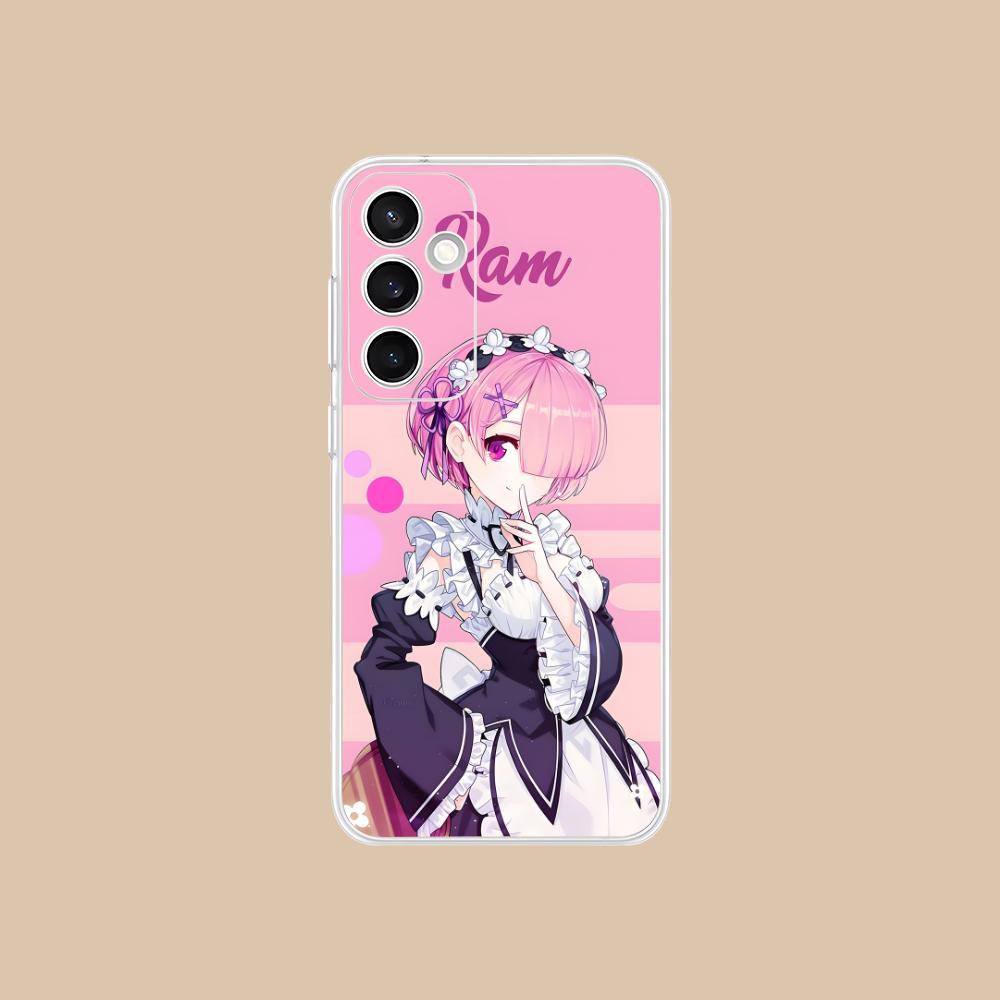 ReZero Ram Waifu Mobile Phone Case for Samsung Galaxy S25 S24 S23 S22 S21Plus FE Ultra Clear Colorful Cover Luxury Smartphone
