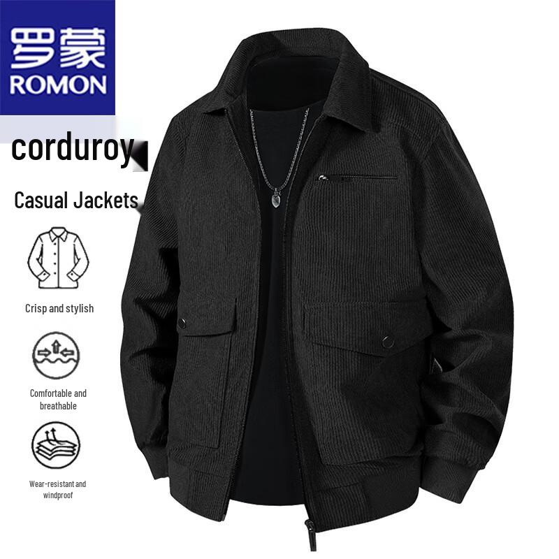Romon Men's Corduroy Casual Jacket