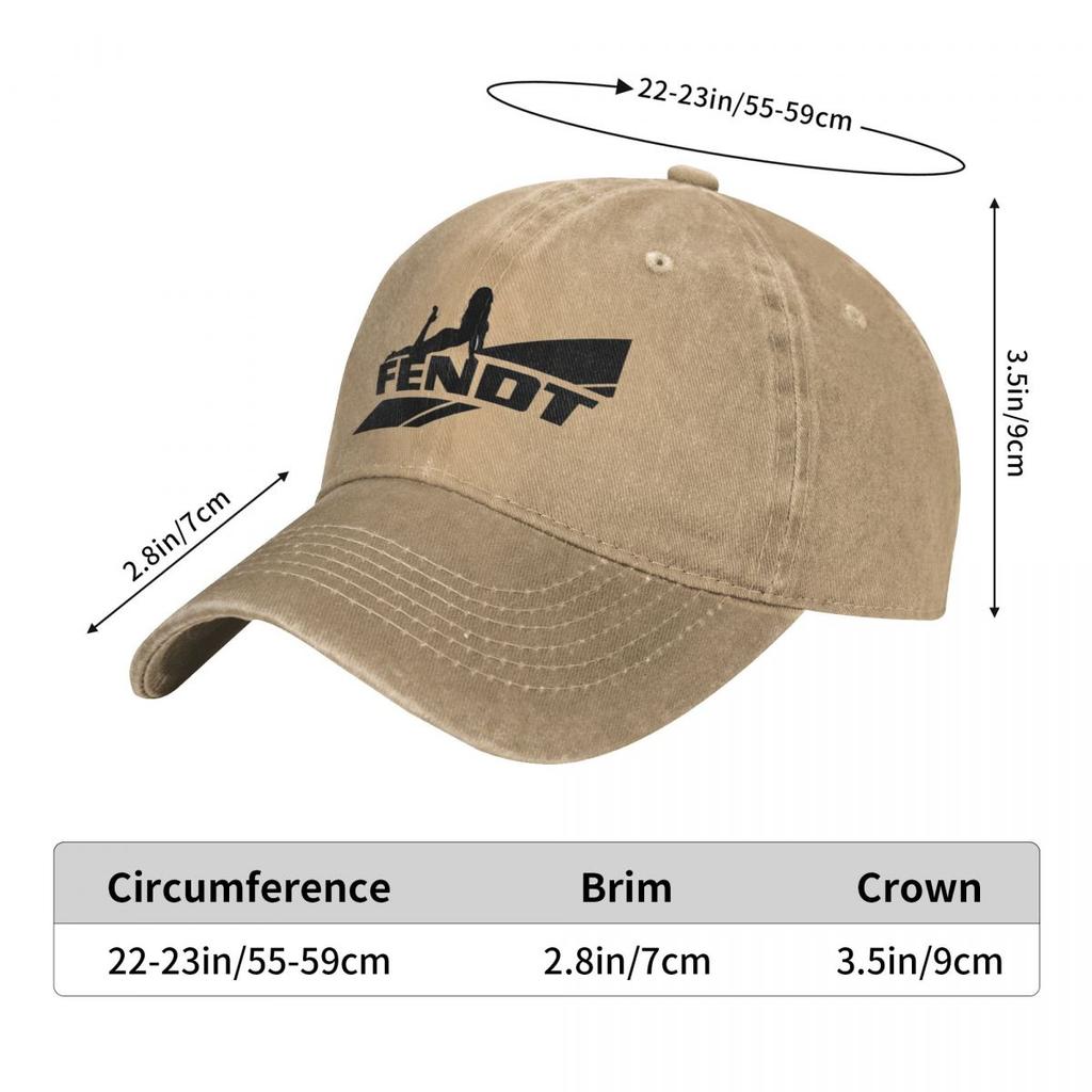 Fendts Tractors Logo Merchandise Denim Baseball Cap Running Hippie Trucker Hat Summer Unisex Men Retro Sun-Proof Baseball Caps