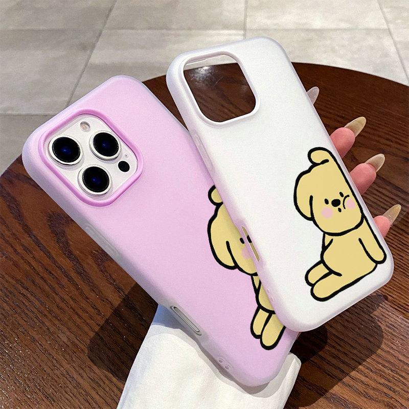 Patterned Matte Frosted Skin Feel Casing PC+TPU 2in1 Tired Dog Printed Protective Cover Soft Back Case