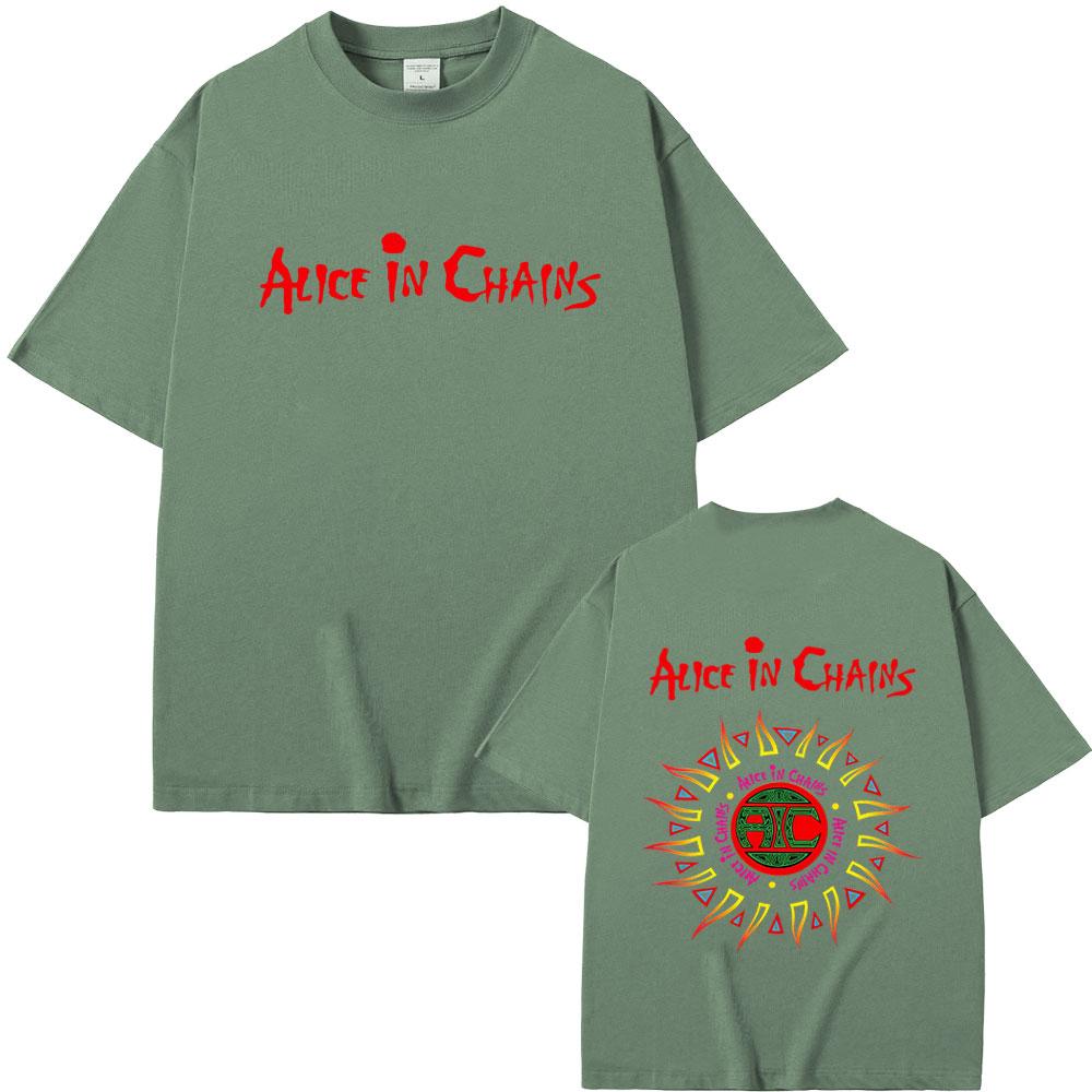 Rock Band Alice in Chains Grafik T-Shirt Herren Damen Vintage Gothic Punk T-Shirt Männlich Klassische Oversize T-Shirts Oberteile Streetwear