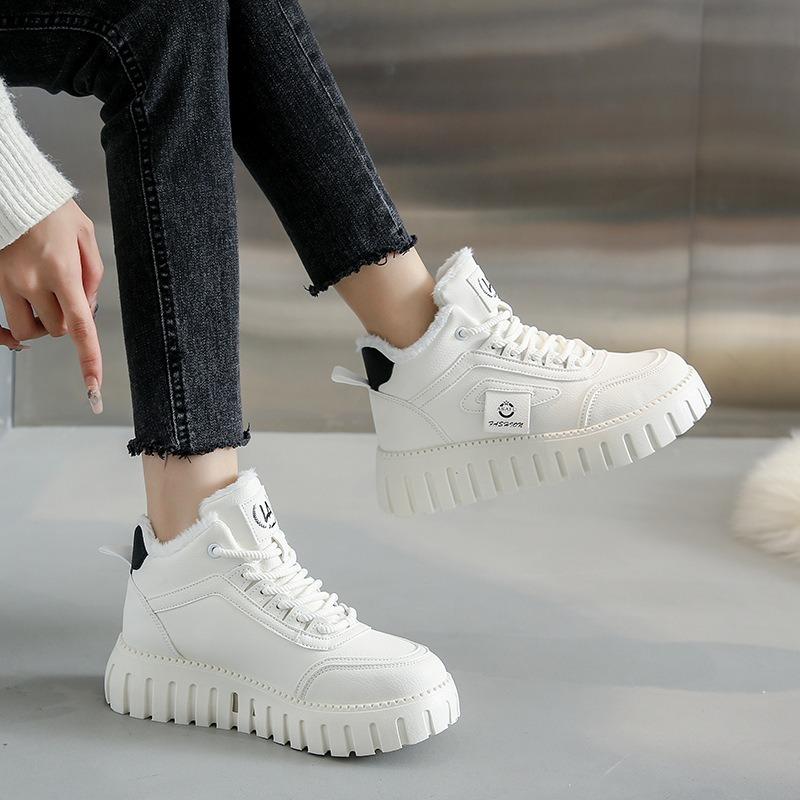 New winter cotton shoes women's velvet high-top casual shoes platform snow boots warm short boots 21-1