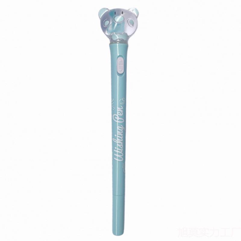 Luminous Jellyfish Light-Up Pen with Real Specimen - Cute Student Stationery Featuring Piggy and Bear Designs