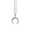Harajuku Crescent Moon Pendant Necklace: Unisex, Trendy Titanium Steel Necklace and Pendant for Couples.