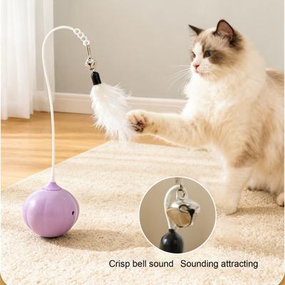 Becher Elektrischer Katzen-Reizstab Versteckter Sicherer Roter Laser Hängende Federn 360 Grad Schaukelspielzeug Beruhigt Angst Katzenspielzeug