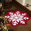 Christmas Snowflake Bathroom Rug Fuzzy Snowflake Absorbent Floor Mat Machine Washable Non Slip Bathtub Rug for Shower Entrance Kitchen Decor