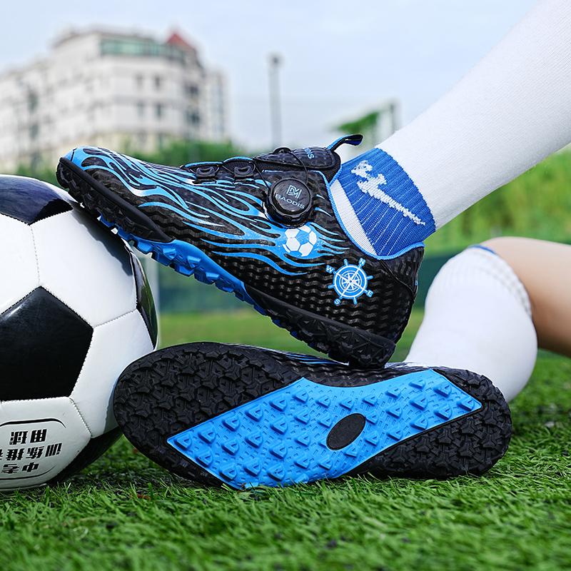 Football Boots Are Lightweight To Wear / Take Off with Rotating Buttons/ Rubber Soft Soles They Are Also Training Shoes Artificial Turf Soccer Shoes