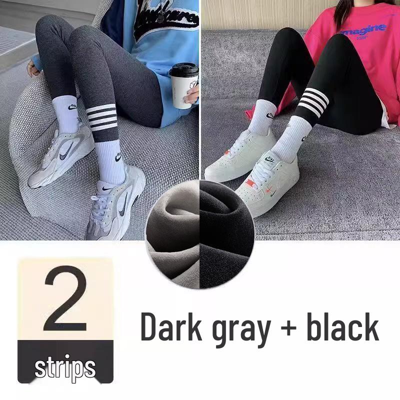 Plus Size Women's Fleece-Lined Yoga Pants - Non-Slip, Slimming, For Autumn/Winter