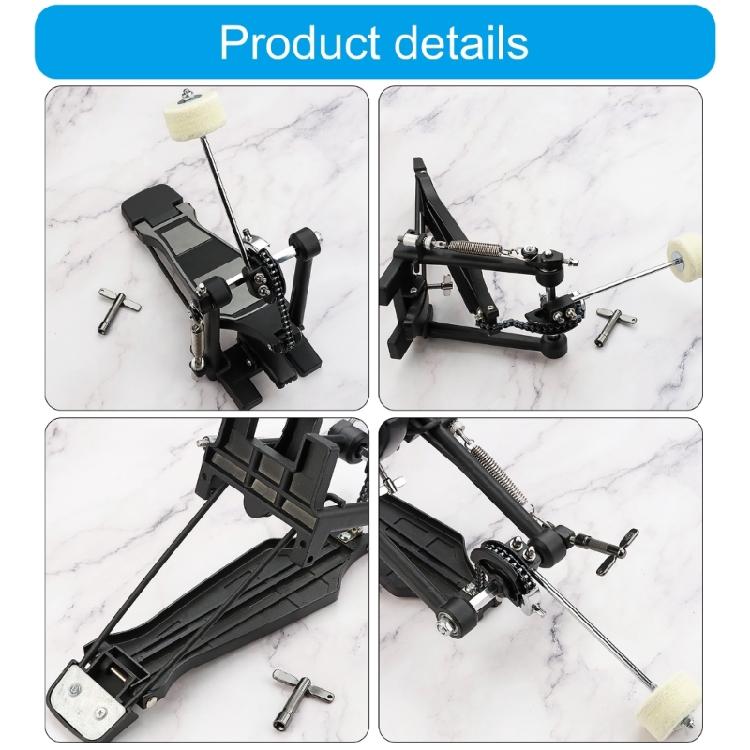 Single Bass Drum Pedal with Felt Beater Stick & Drum Key Kick Drum Pedals for Beginner & Professional Drummers Enduring