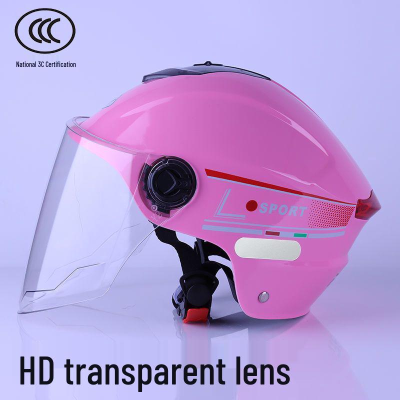 Dual Lens Electric Motorcycle Helmet, Four Seasons Universal, Class A Certified for Men and Women.