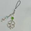 Large Four Leaf Clovers And Dolphin Charm Silver Alloy Keychain For Phone Bag Or Keys Keyring Decoration