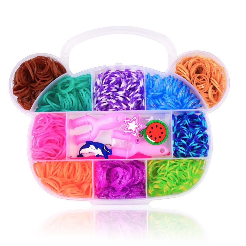Stav na gumičky Rainbow pro děti - DIY náramek hračka s 28, 32 mřížkami
