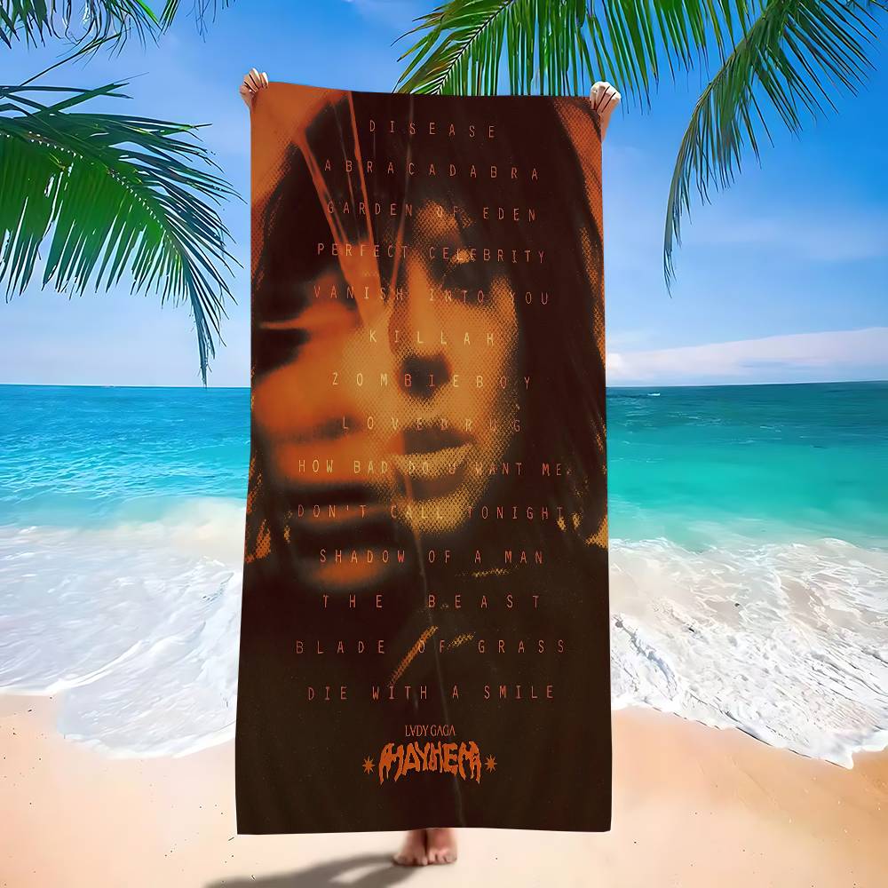 Singer L-Lady Gaga Mayhem Beach Towel For Kids Bath Towel Pool Towel Vacation Gift Picnic Towel Party Gift