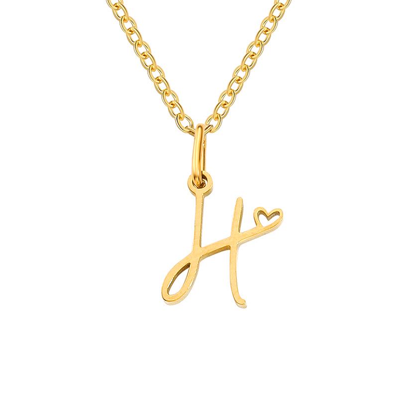 eManco Women's Niche Stainless Steel Letter Clavicle Necklace