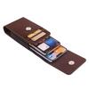 Solid Color Dual Pouch Design Waist Bag Vertical Leather Belt Clip Dual Pouch  Smartphone Case