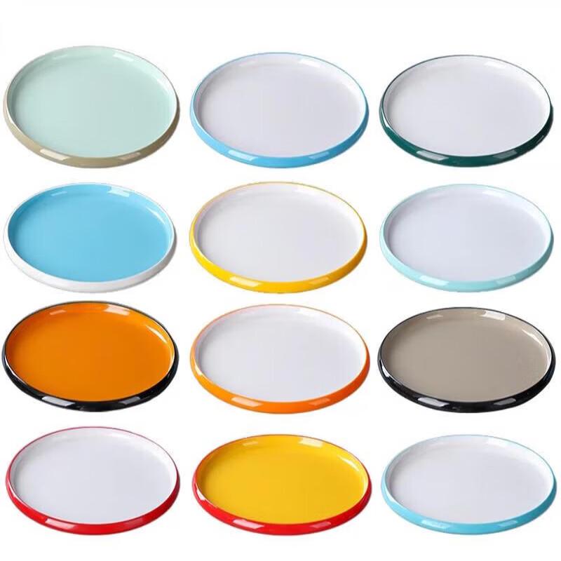 Nordic Style Melamine Round Flat Dining Plate
