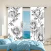 2 Pcs   Versatile Polyester Transparent Curtains for Home Decoration Roses Stair Pattern for Use In Bedrooms and Living Rooms