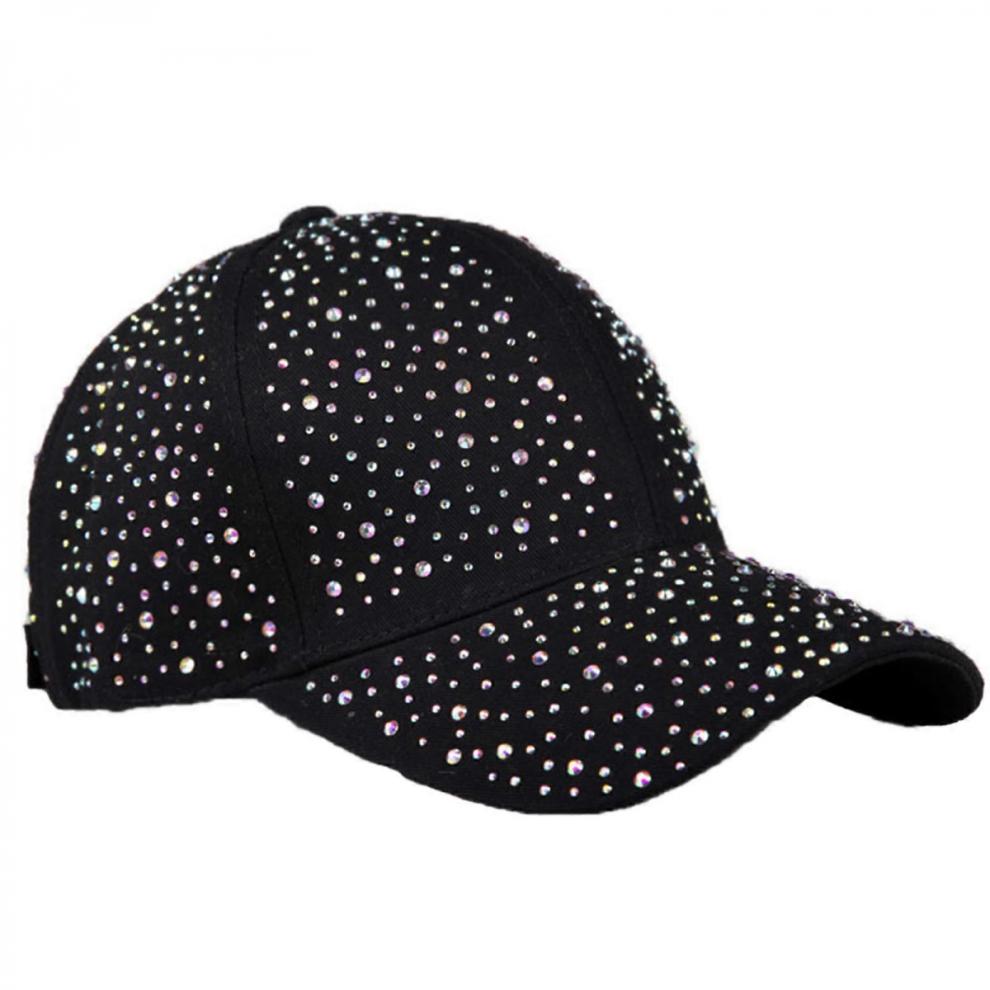 Travel Meeting Rhinestone Hat Outdoor Sports Travel Baseball Caps Women Girl Adjustable Head Size Baseball Cap