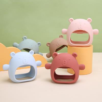 Bear Happy Bite Baby Houba Boxerské rukavice Molar Rod Celé balení Pohodlná hračka Dětské jedlé silikonové kousátko