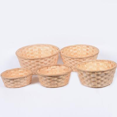 Basket Storage Fruit Woven Serving Baskets Wicker Container Rattan Bread Tray Snack Bowl Round Bamboo Decorative Egg Storage
