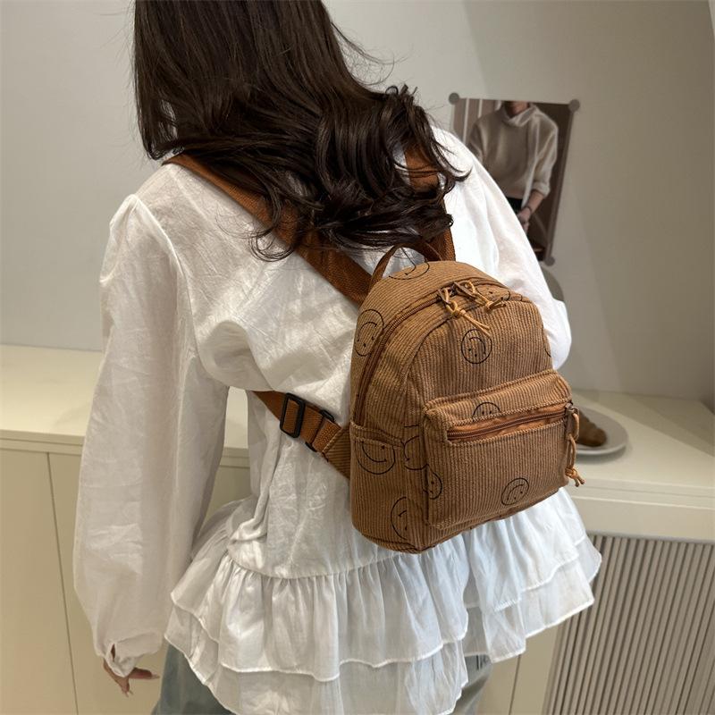 Schoolbag Korean Version Casual Niche Design Simple Retro Spring Solid Color Japanese Women's Backpack Student Schoolbag Women's Backpack