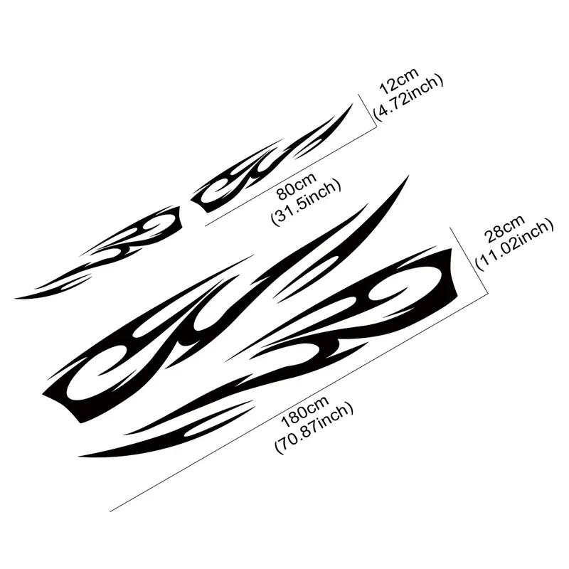 Adesivos para Capô de Carro Autoadesivos Esportivos Corrida Chama Totem Decalques de Vinil para Carro Acessórios Decorativos para Porta Lateral do Carro
