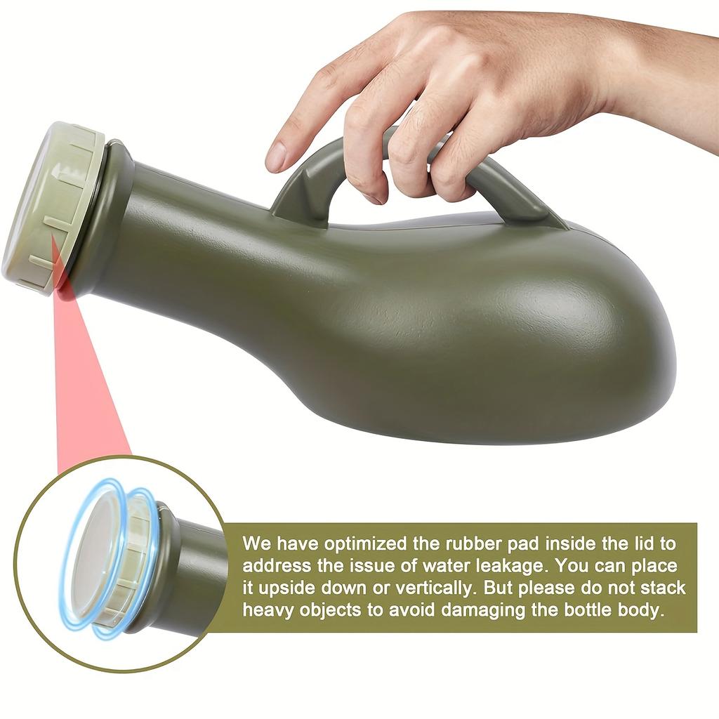 Male Anti Overflow Urinal 32 Oz/1000 Ml | Portable Urinal Bed Tray with Luminous Lid | Thick Plastic Urinal