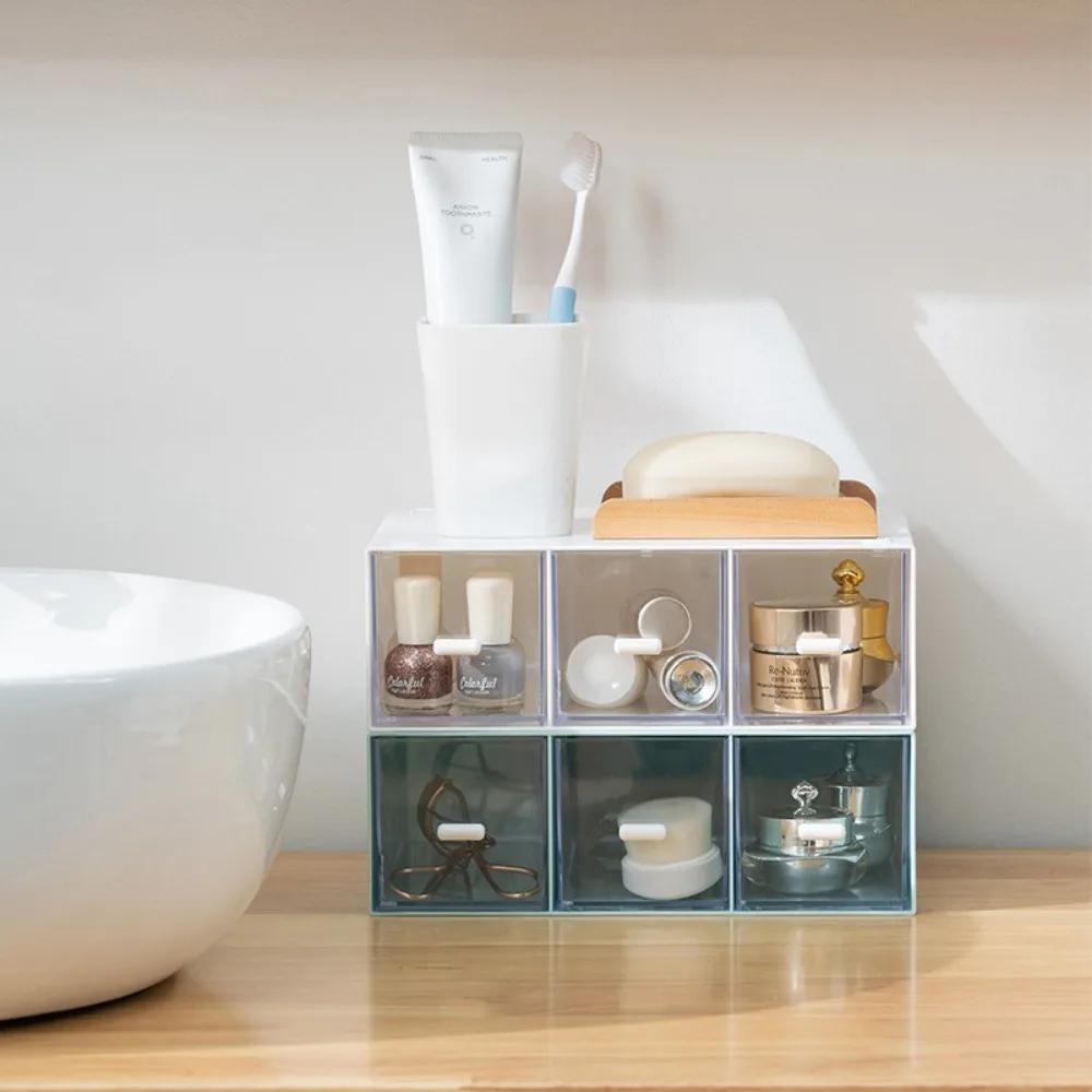 Transparent Desktop Storage Box Stackable High-capacity Storage Bins Drawer Style Sundries Sorting Bin Coffee Tea Sugar Storage