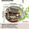 Vintage Round Aluminum Tin Sign Wall Art Rustic Gas Station Metal Decor Home Garage Cafe Bar