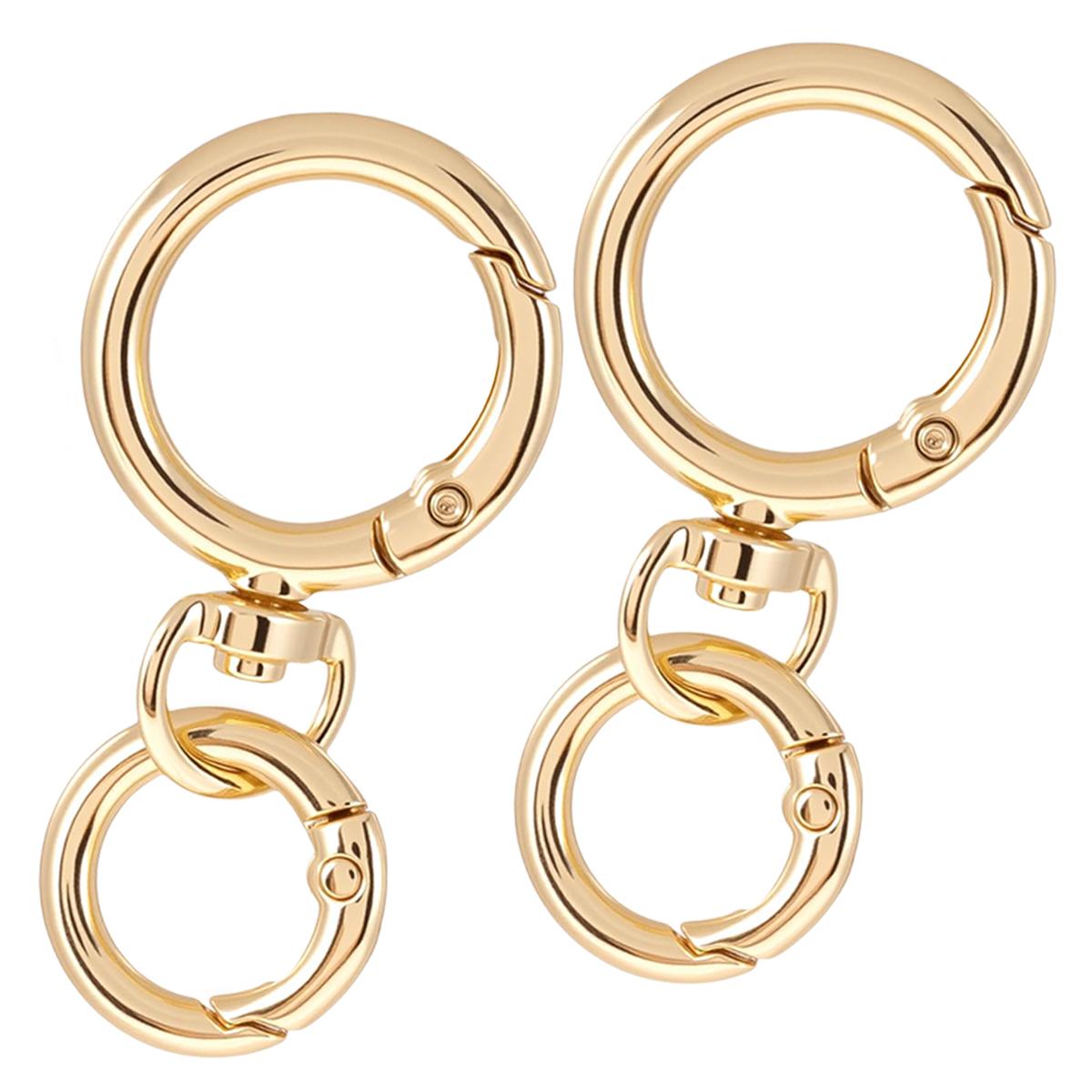 2/5/10 Sets Rondeveerkarabinerhaak O-ringen Draaibare Trekhaak Metalen Sluitingen Sleutelhanger voor Handtas Lanyards Doe-het-zelf Knutselen 10 Sets