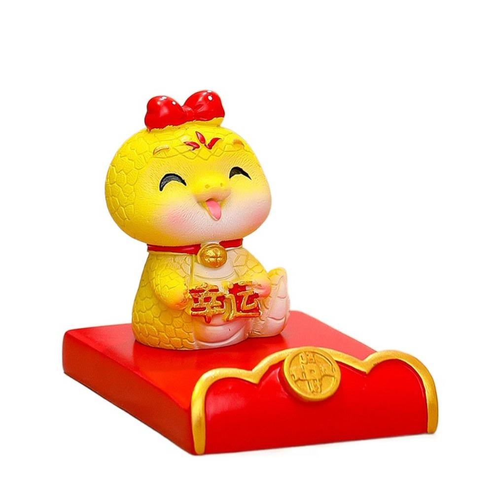 Resin Craft Mobile Phone Bracket Ornaments Slot Design Cute Cell Phone Holder  Spring Festival