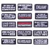 Black & White Rectangle Embroidered Cloth Patch with English Letters
